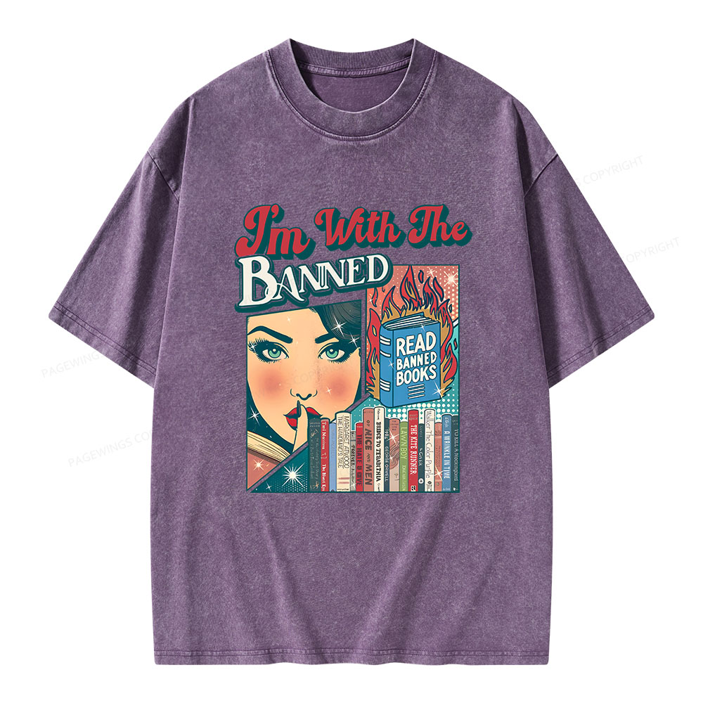 Pagewings I’m With the Banned Unisex Washed T-shirt