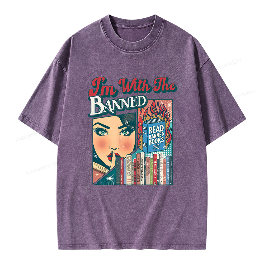 Pagewings I’m With the Banned Unisex Washed T-shirt