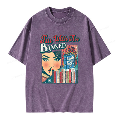 Pagewings I’m With the Banned Unisex Washed T-shirt