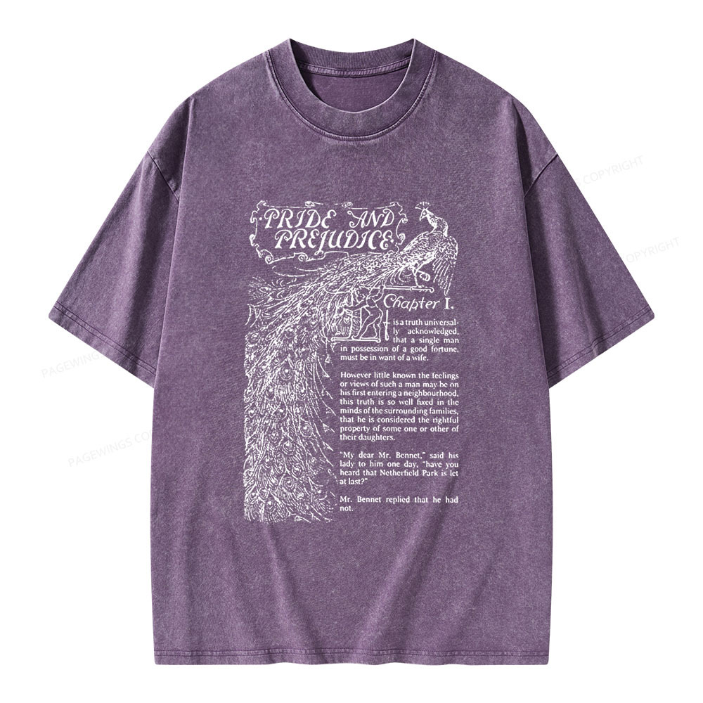 Pagewings Pride and Prejudice Unisex Washed T-shirt