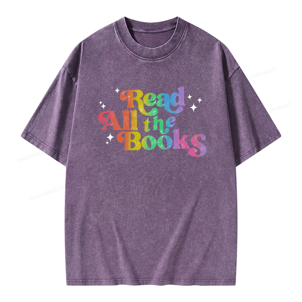 Pagewings Read All the Books Unisex Washed T-shirt