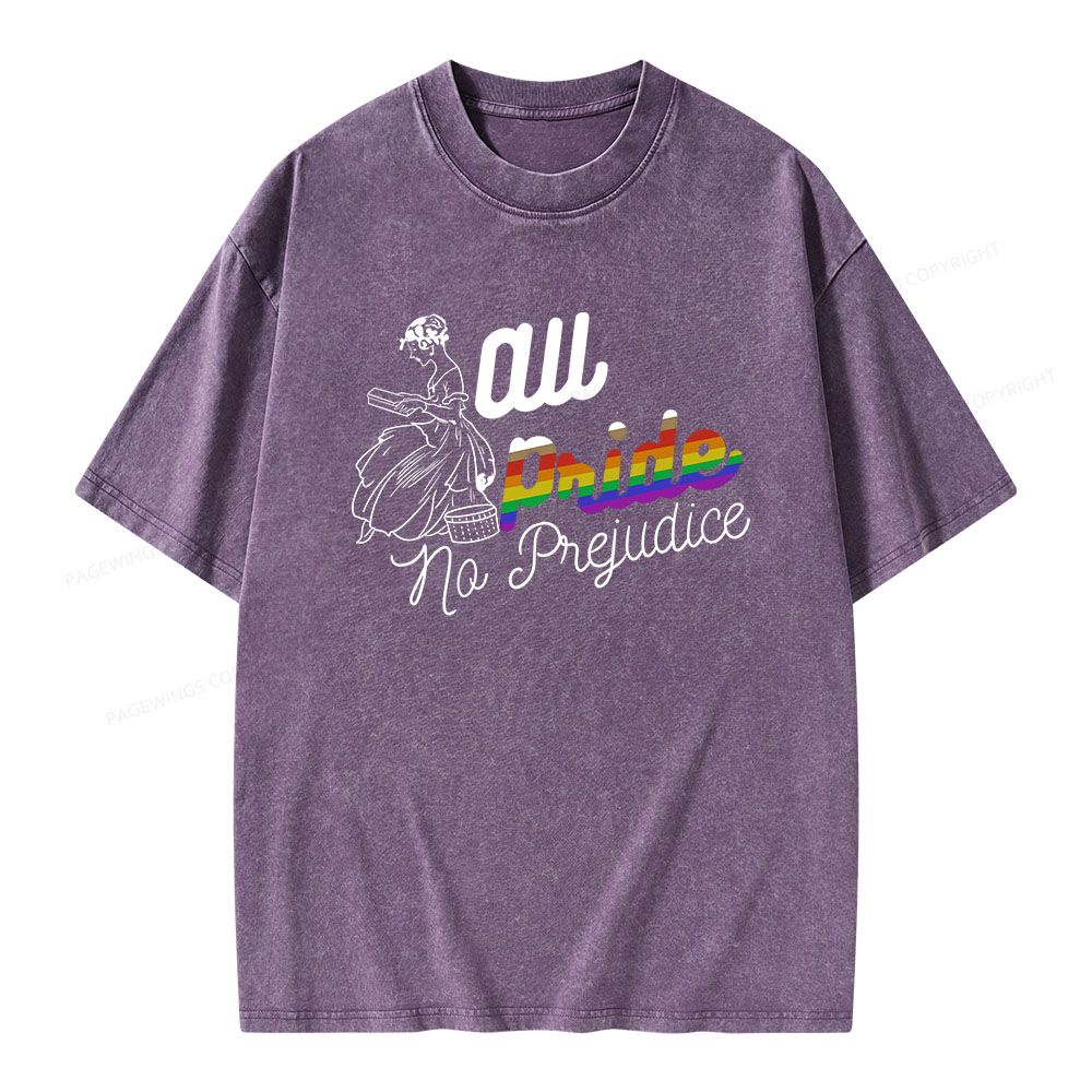 Pagewings All Pride, No Prejudice Unisex Washed T-shirt