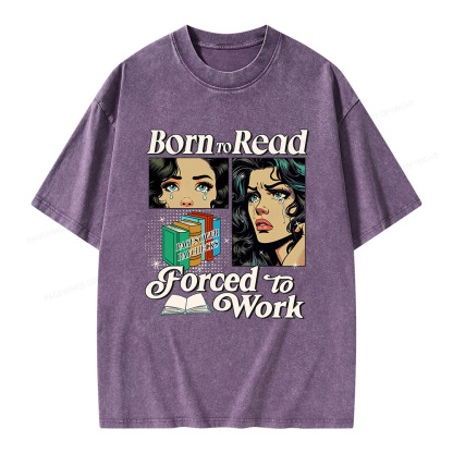 Pagewings  Born To Read Bookish Unisex Washed T-shirt