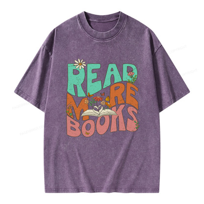 Pagewings Read More Books Unisex Washed T-shirt