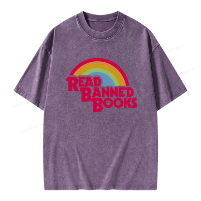 Pagewings Read Banned Books Unisex Washed T-shirt