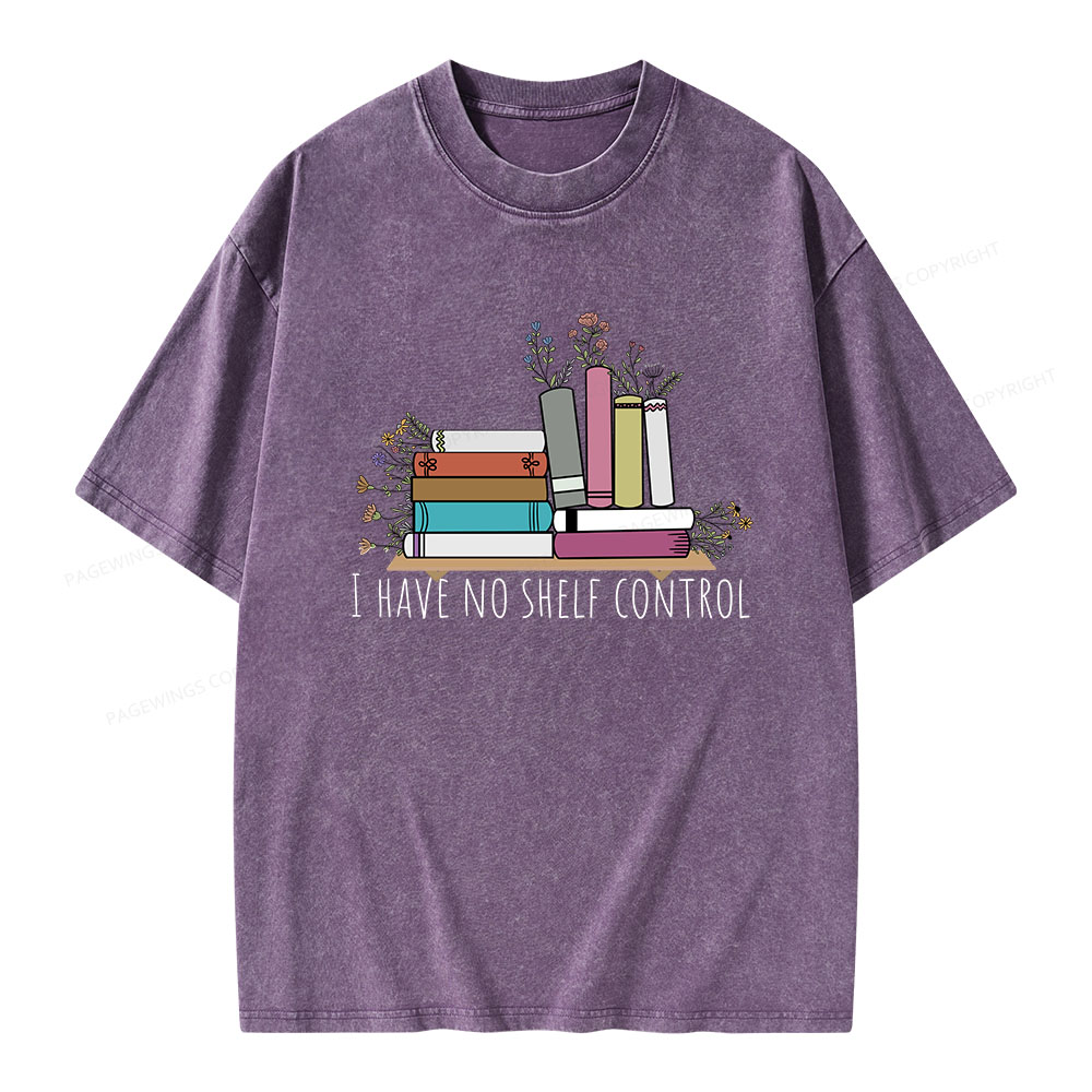 Pagewings I Have No Shelf Control Unisex Washed T-shirt