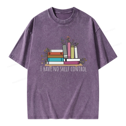 Pagewings I Have No Shelf Control Unisex Washed T-shirt