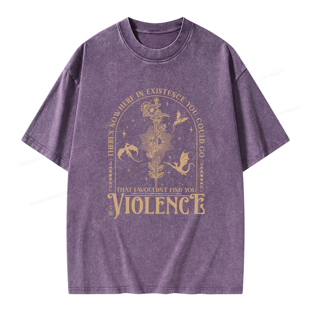 Pagewings Nowhere You Go Escapes Violence Unisex Washed T-shirt