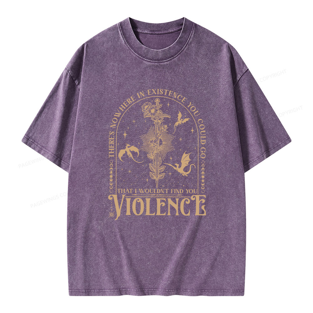 Pagewings Nowhere You Go Escapes Violence Unisex Washed T-shirt