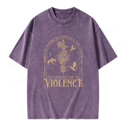 Pagewings Nowhere You Go Escapes Violence Unisex Washed T-shirt