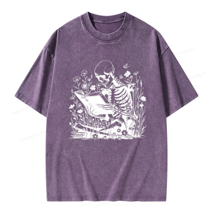 Pagewings Book Reading Unisex Washed T-shirt