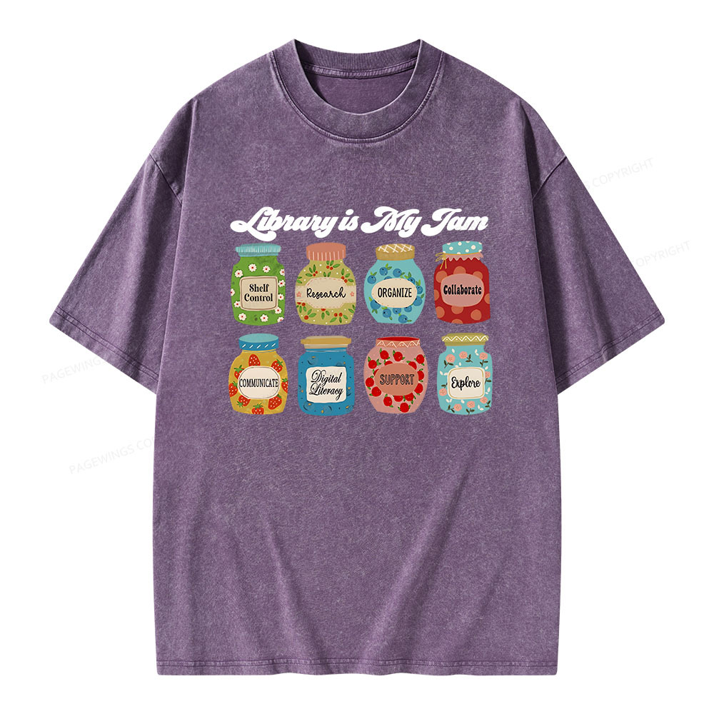 Pagewings Library is My Jam Unisex Washed T-shirt