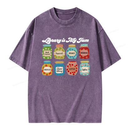 Pagewings Library is My Jam Unisex Washed T-shirt