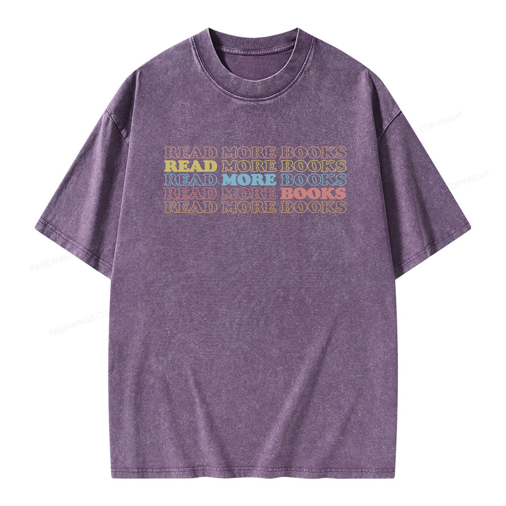 Pagewings Read More Books Unisex Washed T-shirt