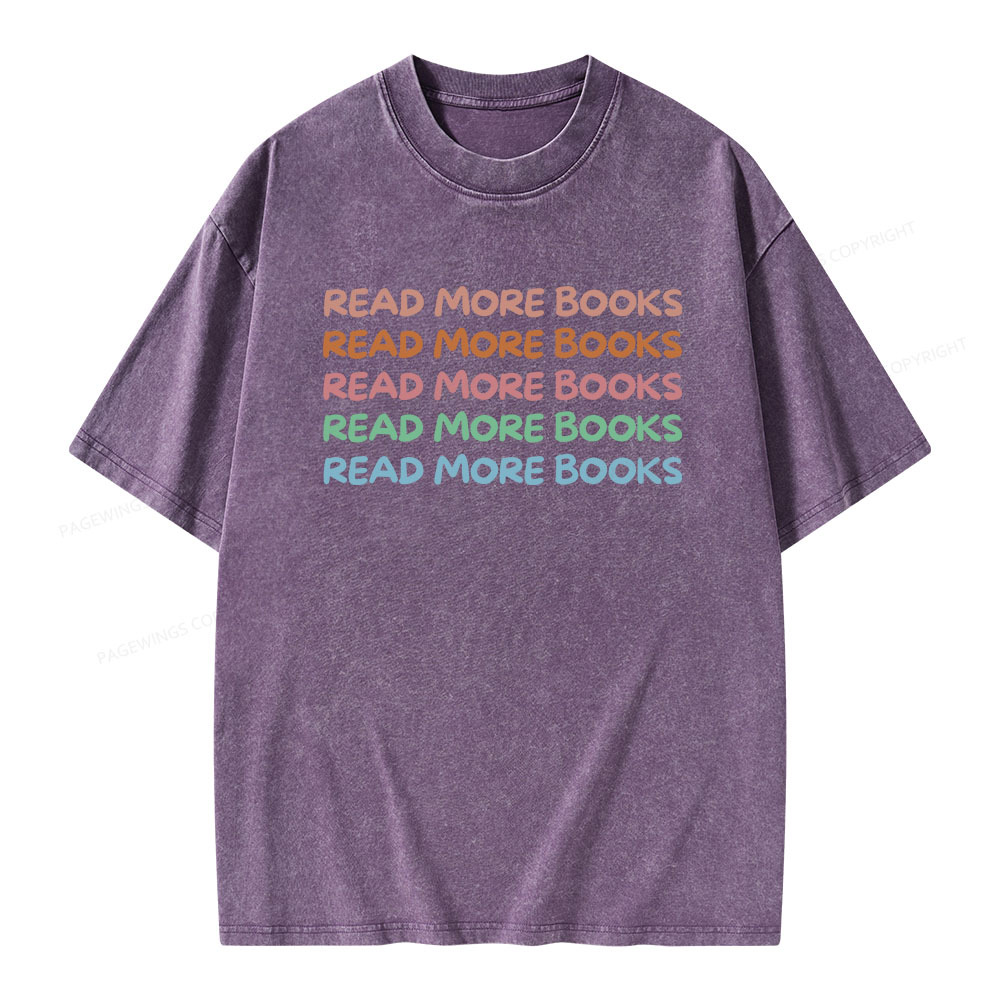 Pagewings Read More Books Unisex Washed T-shirt