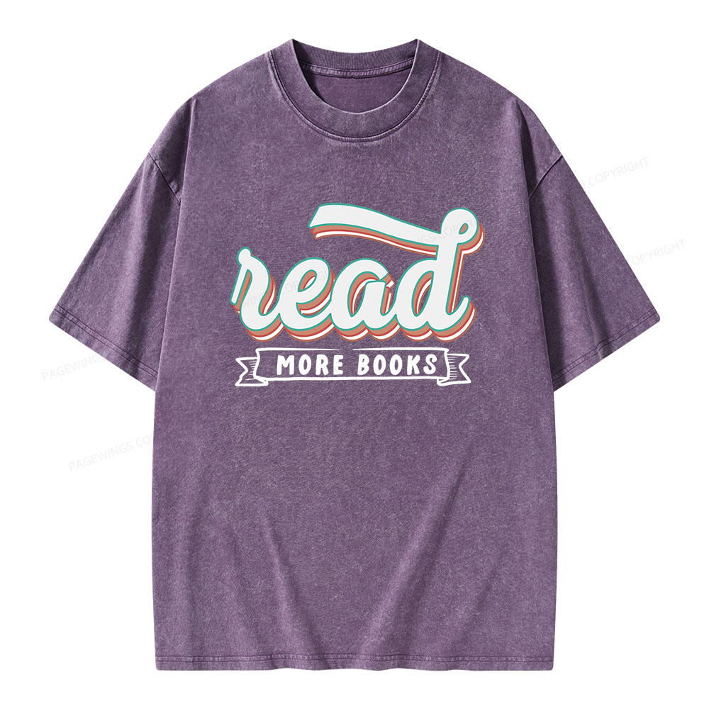 Pagewings Read More Books Unisex Washed T-shirt