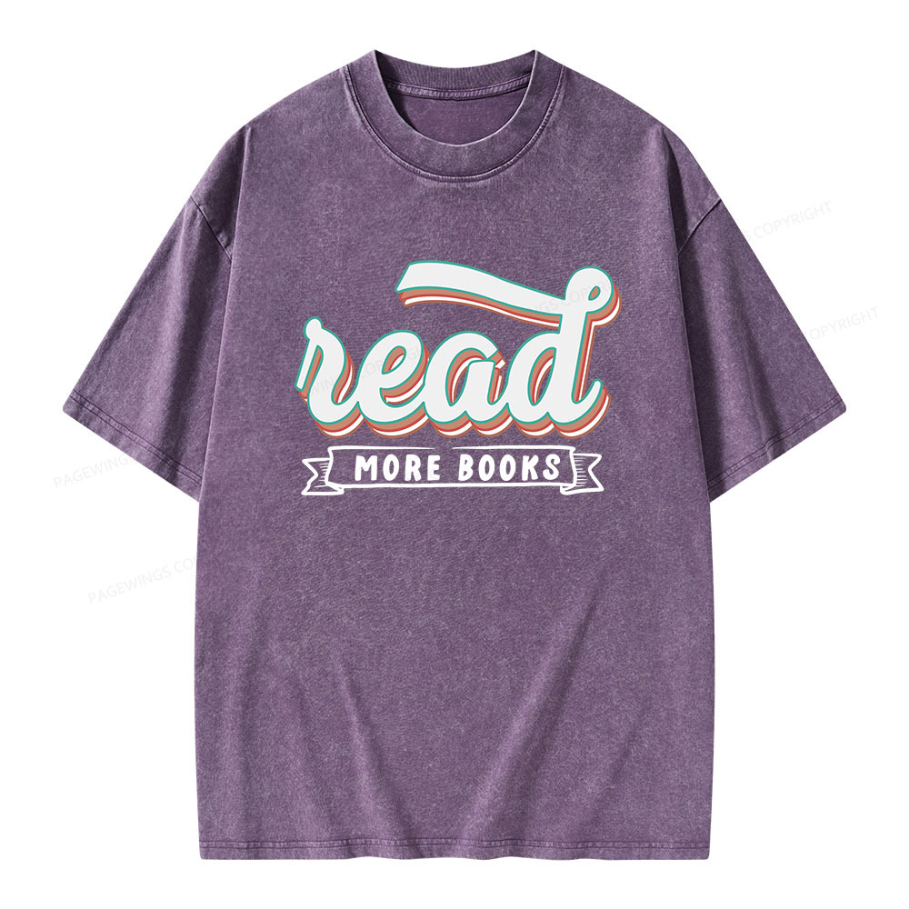 Pagewings Read More Books Unisex Washed T-shirt