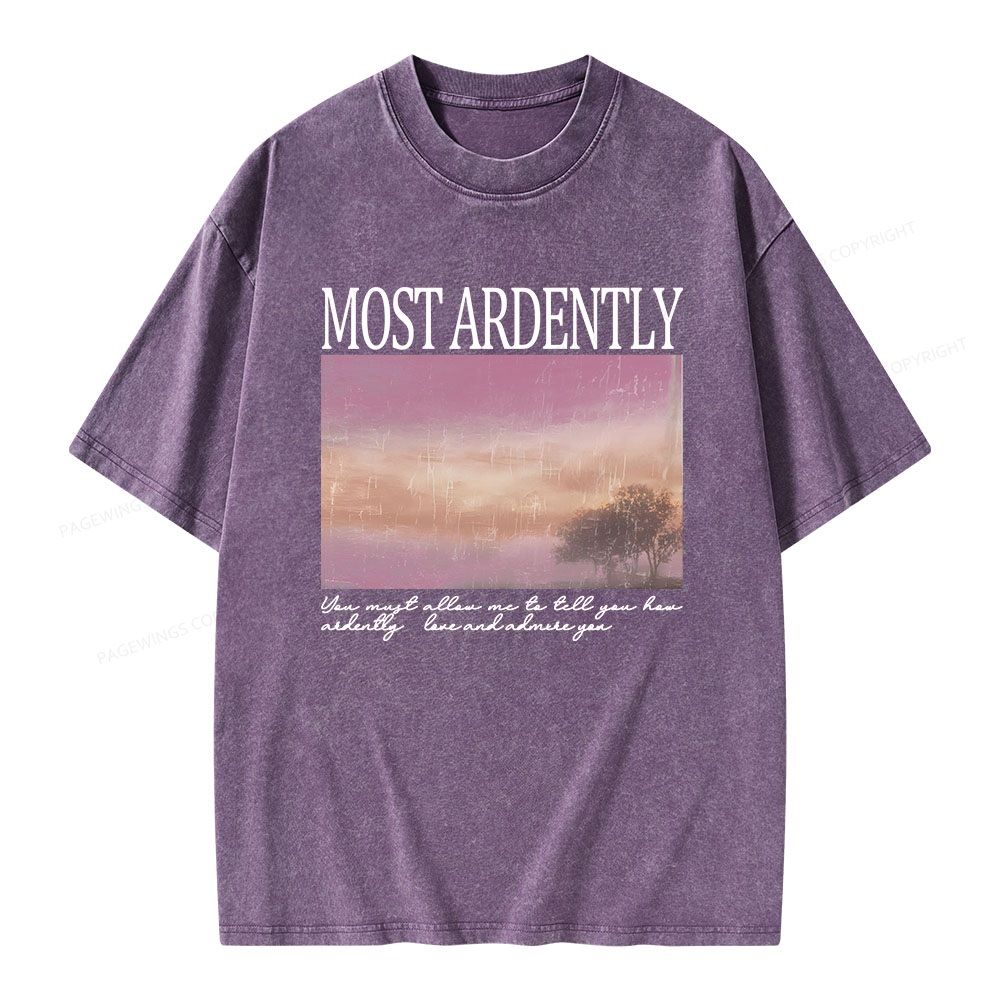Pagewings Most Ardently Book Lover Unisex Washed T-shirt