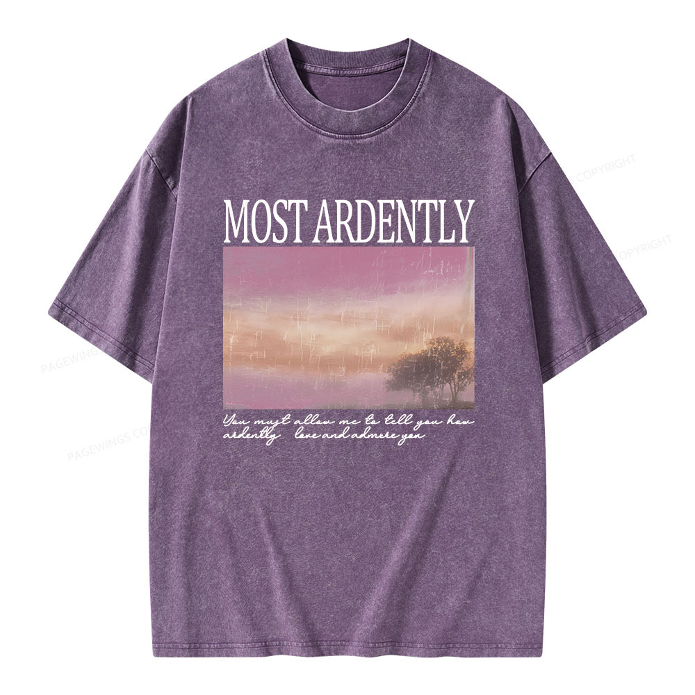 Pagewings Most Ardently Book Lover Unisex Washed T-shirt