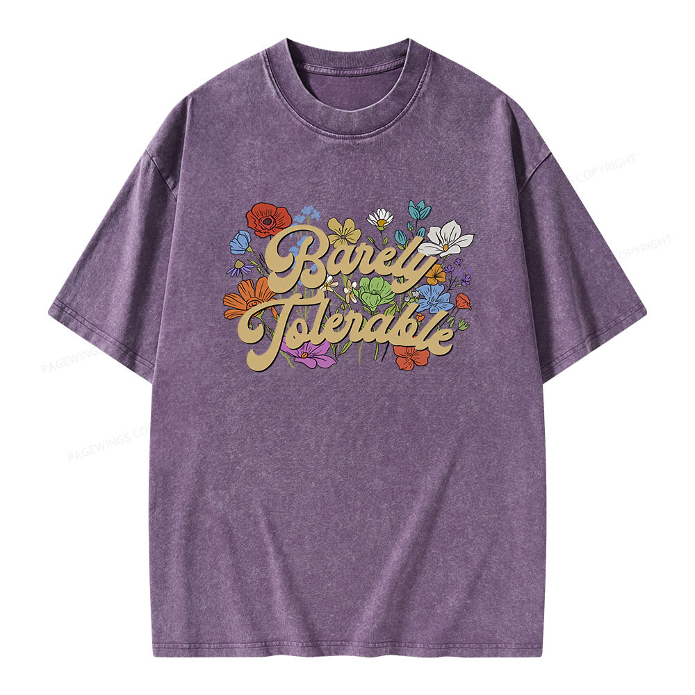 Pagewings Barely Tolerable Unisex Washed T-shirt