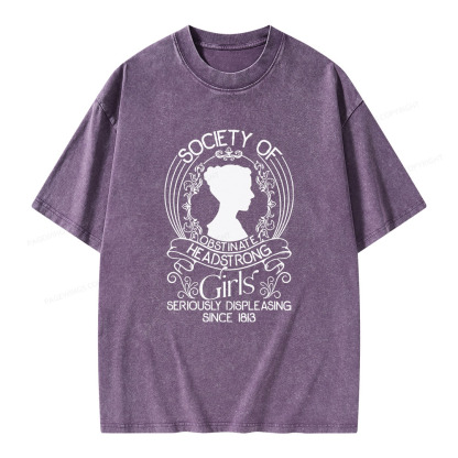 Pagewings Society Of Obstinate Headstrong Girls Unisex Washed T-shirt