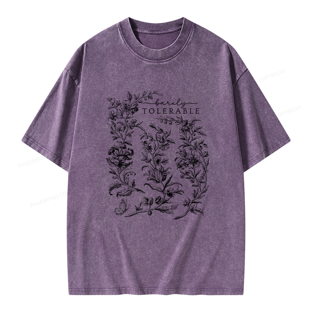 Pagewings Barely Tolerable Pride and Prejudice Gifts Unisex Washed T-shirt