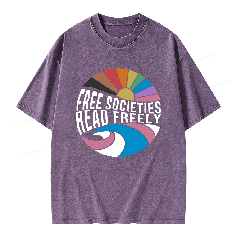 Pagewings read freely Unisex Washed T-shirt