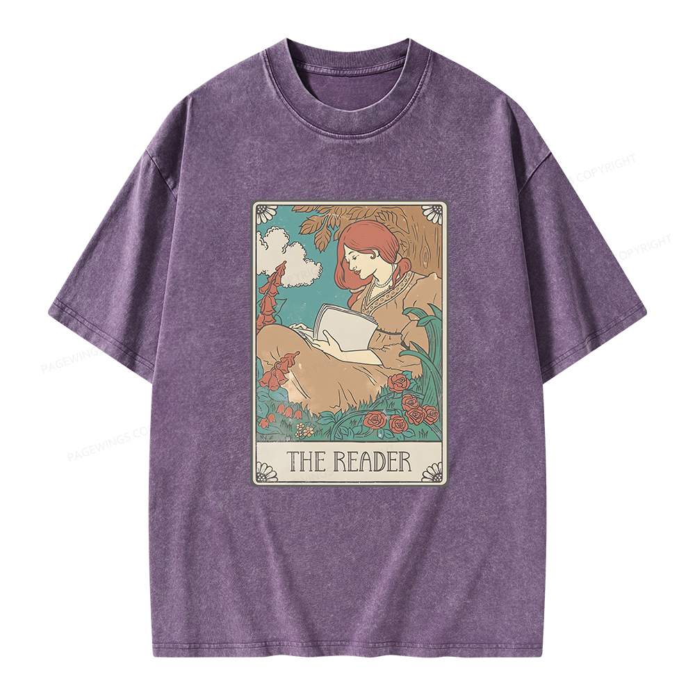 Pagewings Bookish Tarot Card Comfort Colors Unisex Washed T-shirt