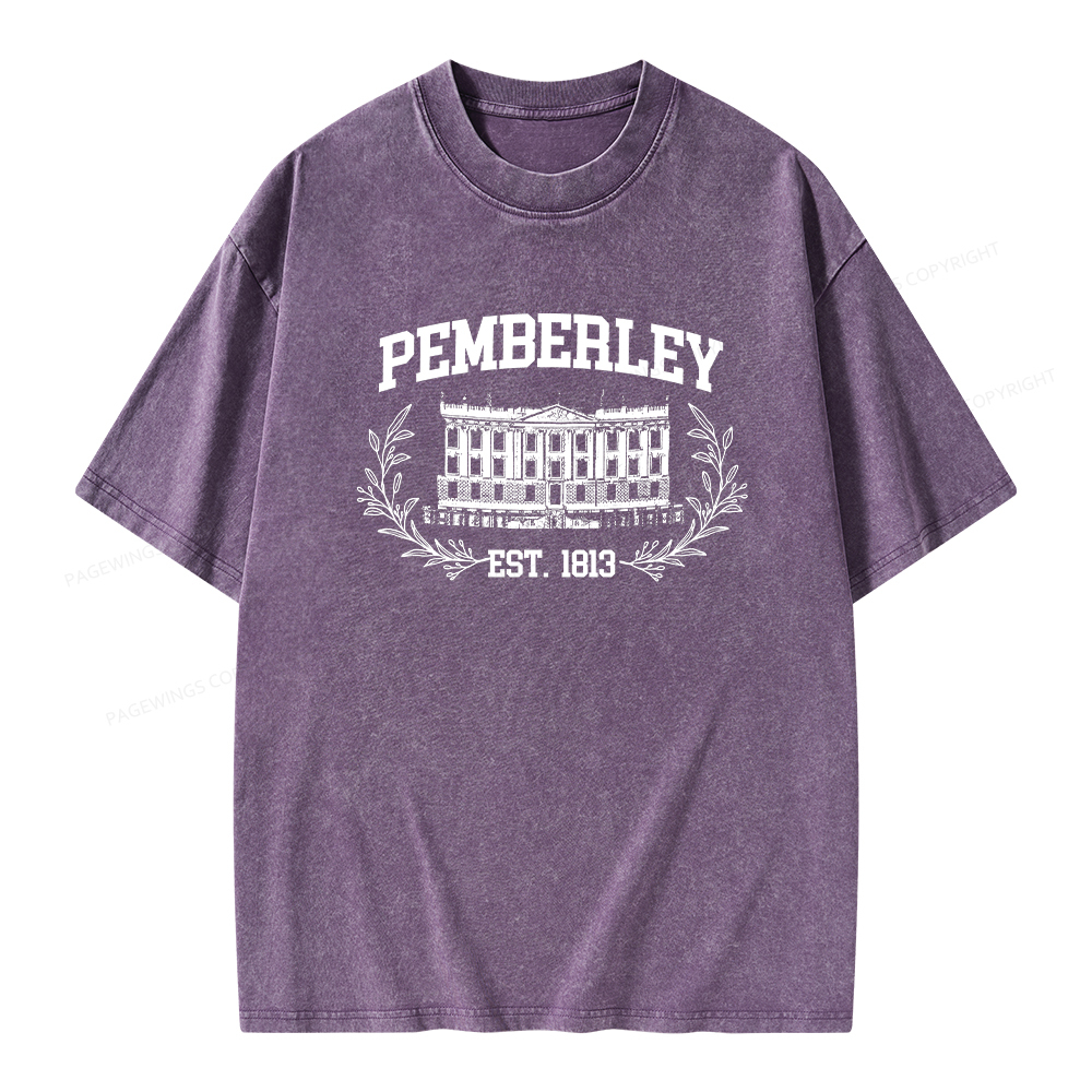 Pagewings Pemberley Est 1813Unisex Washed T-shirt