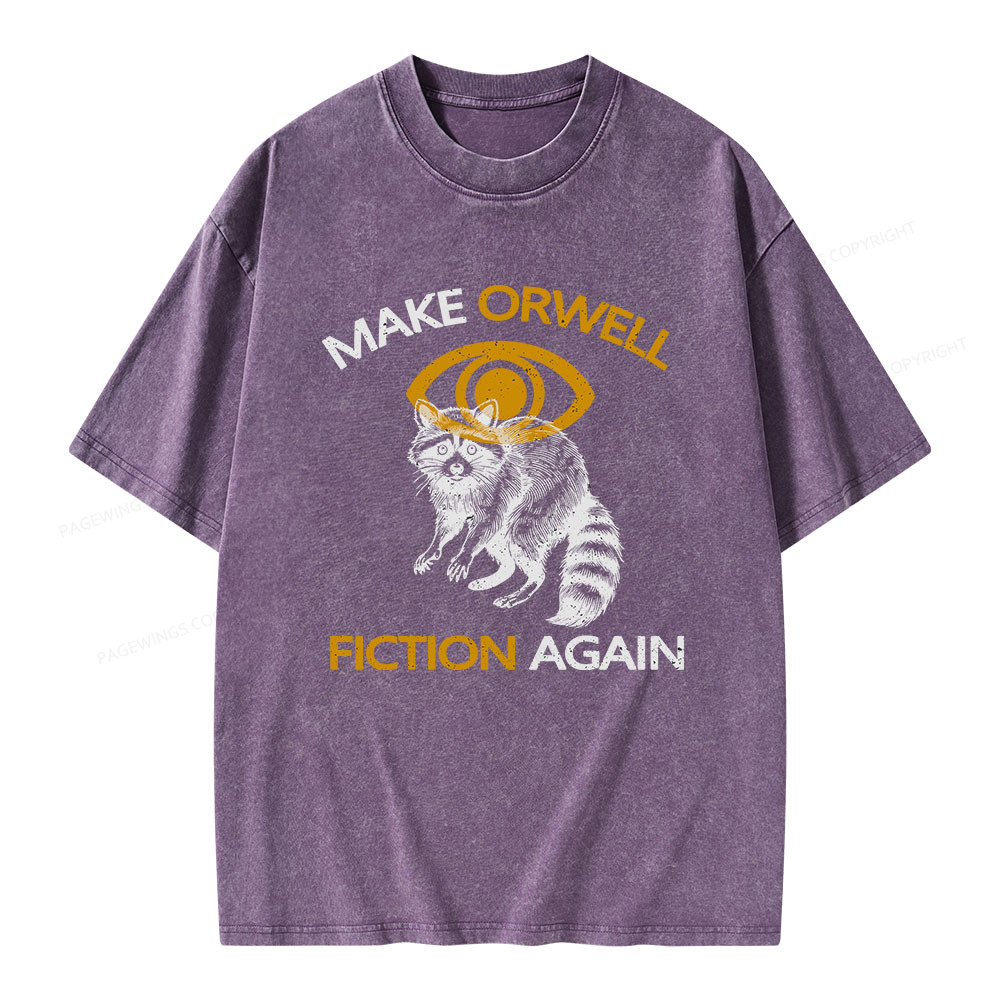Pagewings Make Orwell Fiction Again Unisex Washed T-shirt