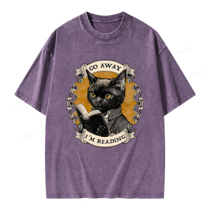 Pagewings Go Away I'm Reading Unisex Washed T-shirt
