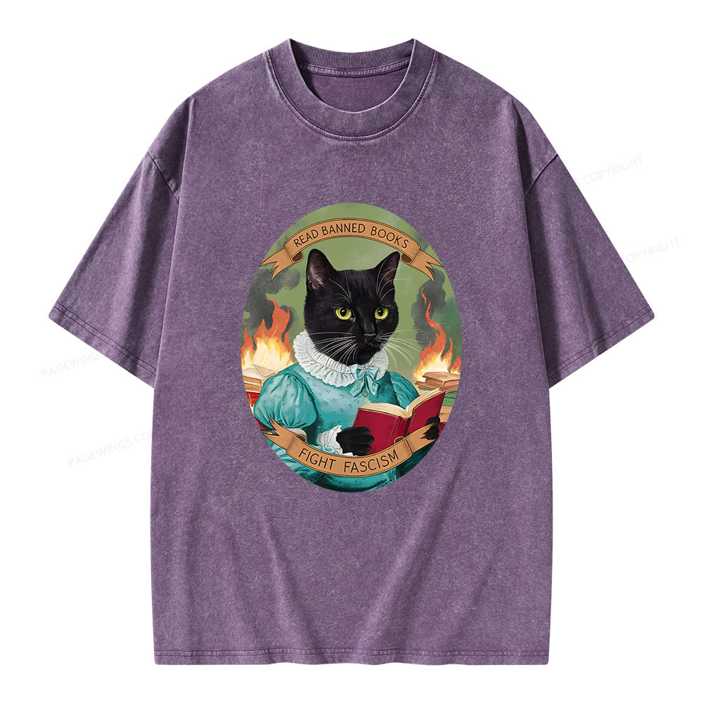Pagewings Read Banned Books Unisex Washed T-shirt