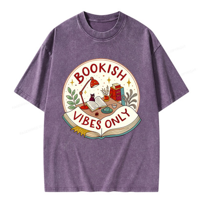 Pagewings Bookish Vibes Only Unisex Washed T-shirt