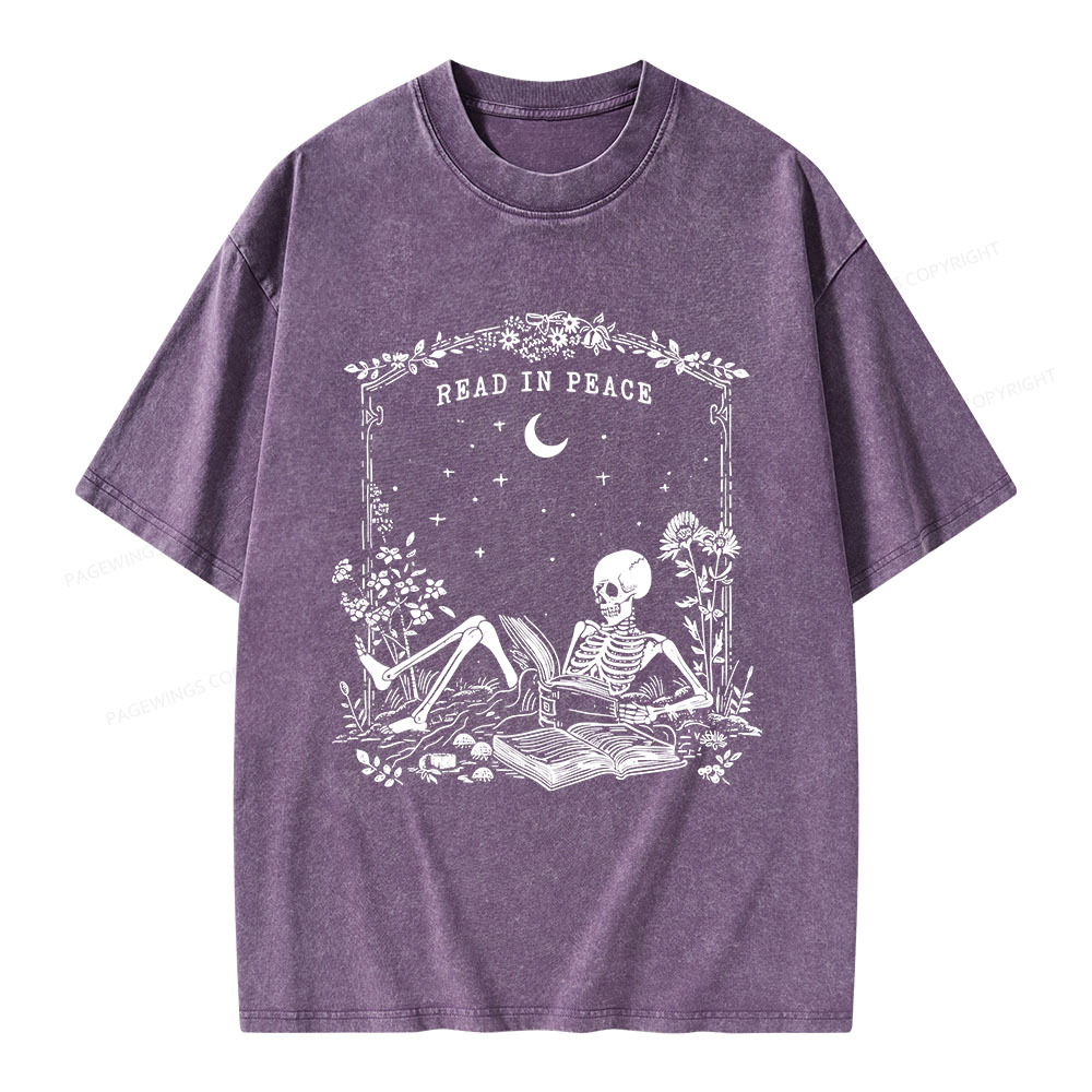 Pagewings Read in Peace Unisex Washed T-shirt