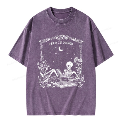 Pagewings Read in Peace Unisex Washed T-shirt