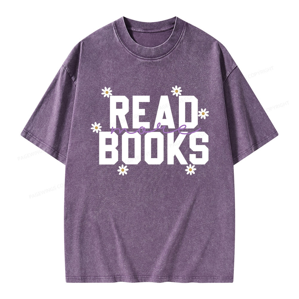 Pagewings Read More Books Unisex Washed T-shirt