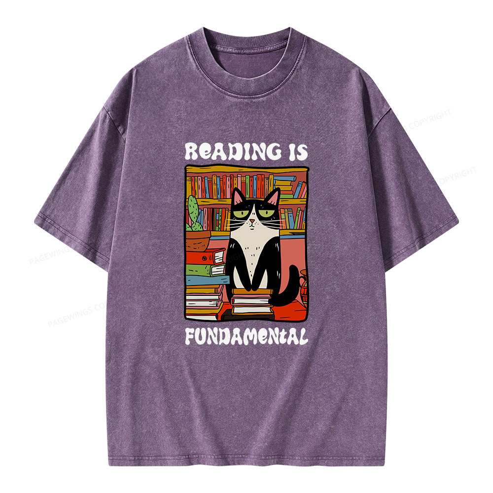 Pagewings Reading is Fundamental Unisex Washed T-shirt