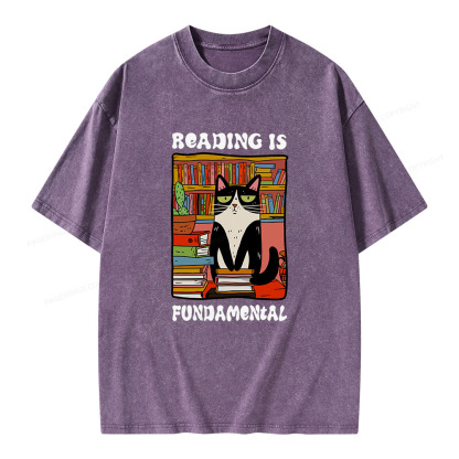 Pagewings Reading is Fundamental Unisex Washed T-shirt
