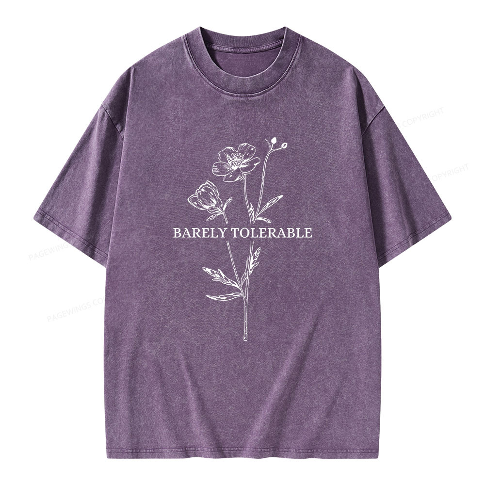 Pagewings Barely Tolerable Unisex Washed T-shirt
