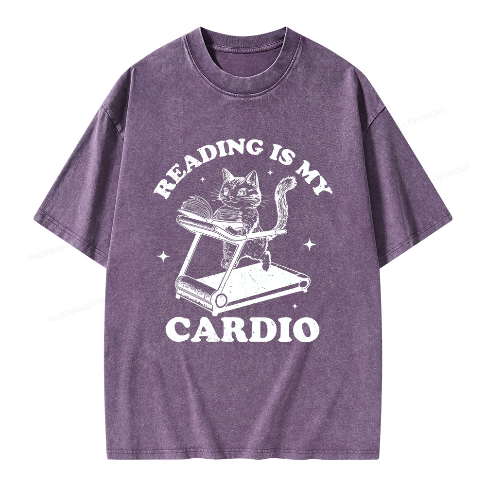 Pagewings Reading is my Cardio Unisex Washed T-shirt