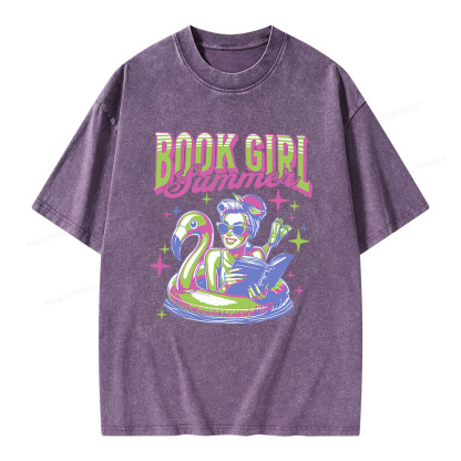 Pagewings Bookish Girl Summer Unisex Washed T-shirt