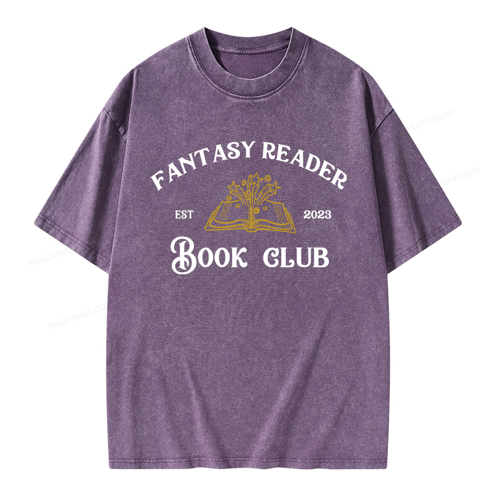 Pagewings Fantasy Reader Book Club Unisex Washed T-shirt