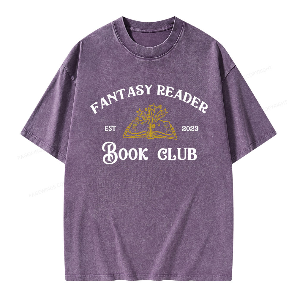 Pagewings Fantasy Reader Book Club Unisex Washed T-shirt