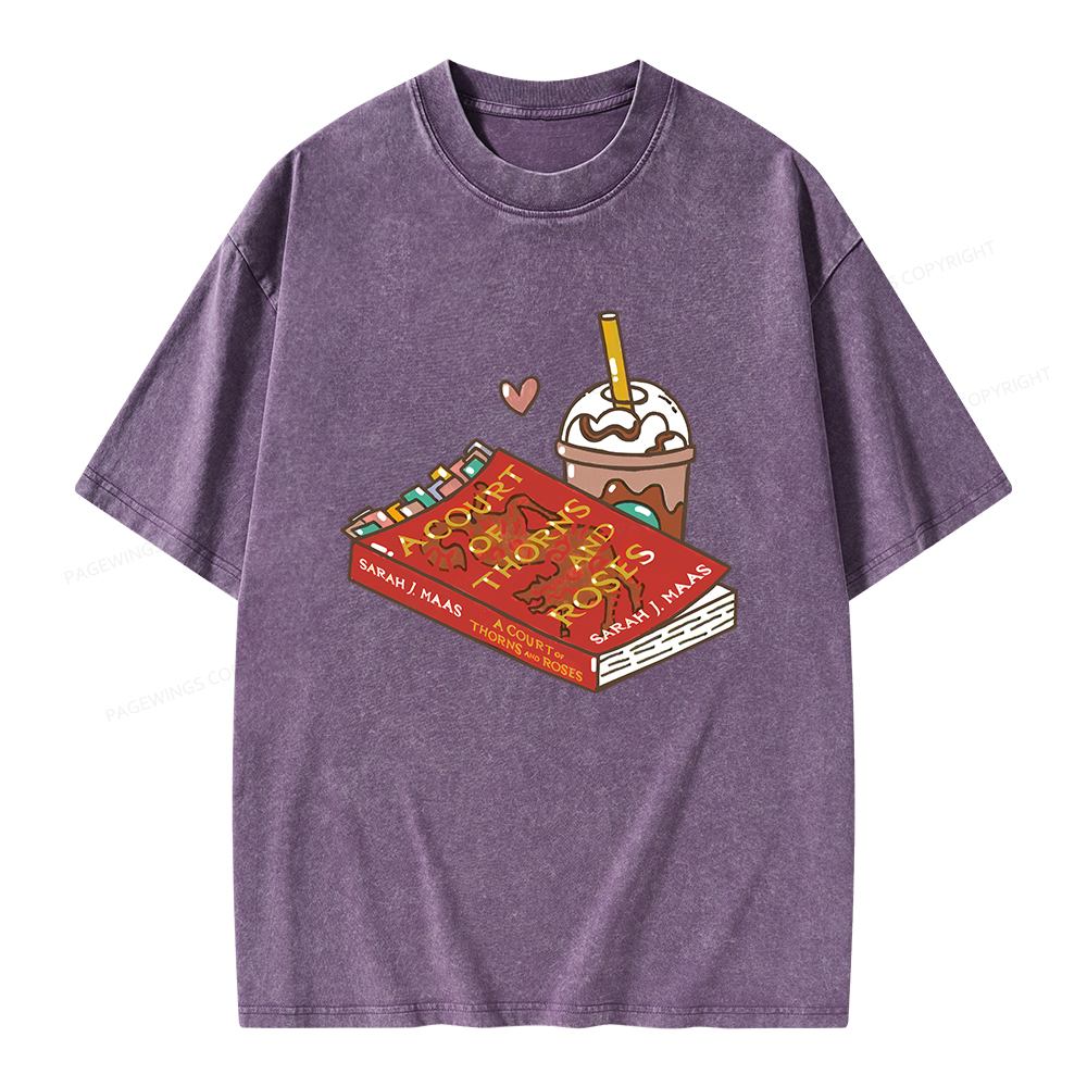 Pagewings A Court of Thorns and Roses Bookish  Unisex Washed T-shirt