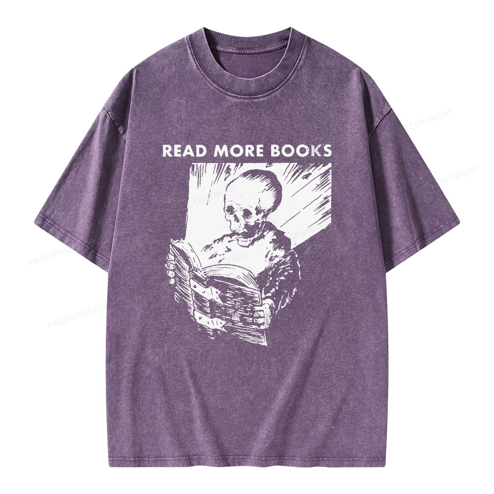 Pagewings Read More Books Unisex Washed T-shirt