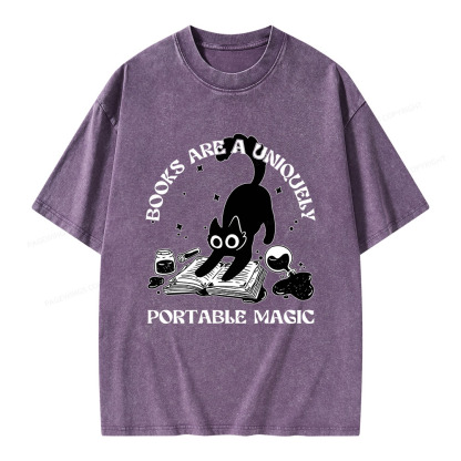 Pagewings Books Are Uniquely Portable Magic Unisex Washed T-shirt