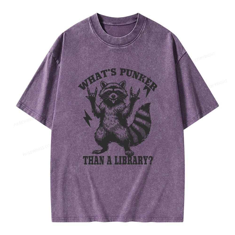 Pagewings What’s Punker Than A Library Unisex Washed T-shirt