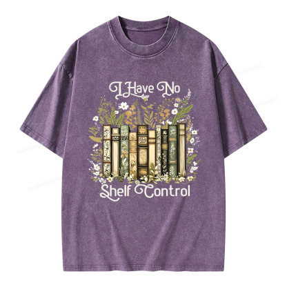 Pagewings I Have No Shelf Control Unisex Washed T-shirt