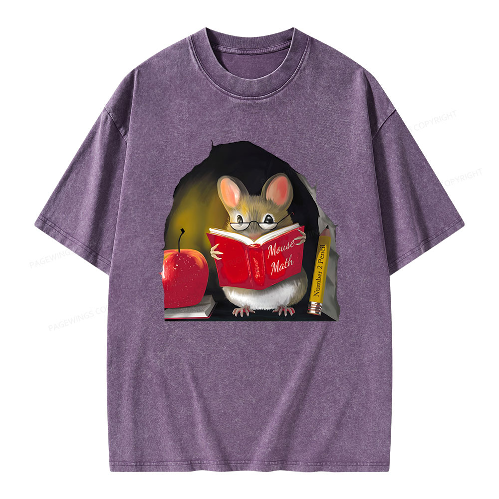 Pagewings Mouse Math Unisex Washed T-shirt