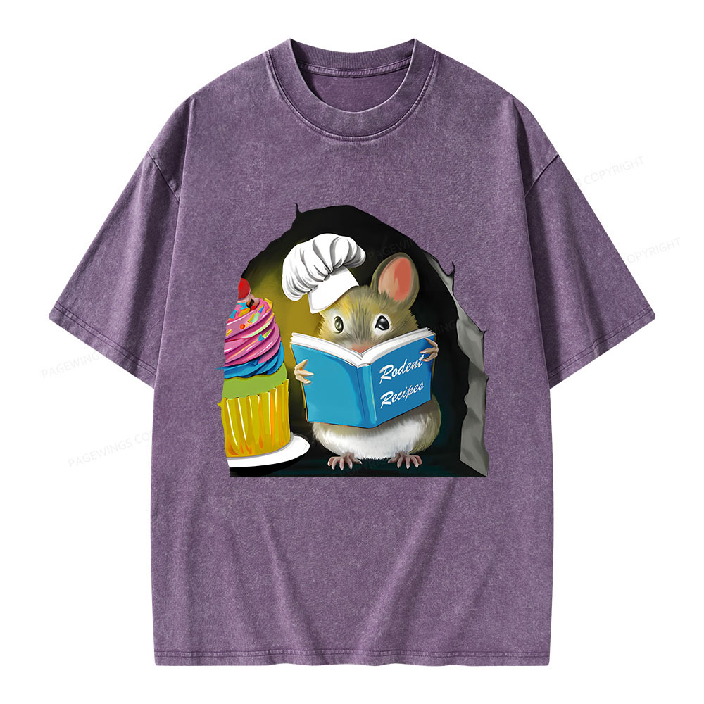Pagewings Rodent Recipes Unisex Washed T-shirt